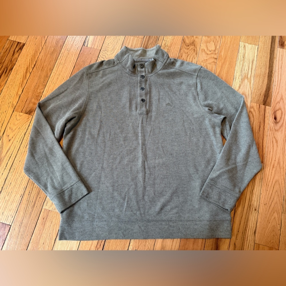 Tommy Bahama Cold Springs Mock Collar Henley Buttons GRAY Sweater Men’s Size XL - Picture 2 of 13